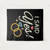 Tenture Fête de fiançailles Black I Said Yes (Devant (Horizontal))