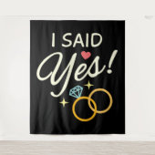 Tenture Fête de fiançailles Black I Said Yes (Devant)