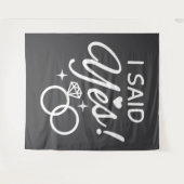 Tenture Fête de fiançailles Gray a dit oui (Devant (Horizontal))