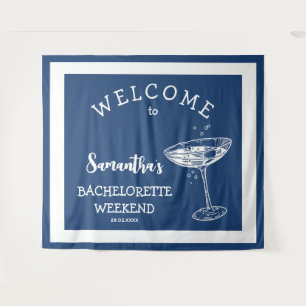 Tenture Fête de Fiançailles Moderne Côtière Cocktail Bleu