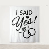 Tenture Fête de fiançailles White and Black I Said Yes (Devant)