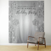 Tenture Fête de fin d'année d'entreprise Silver Backdrop H (En situation)