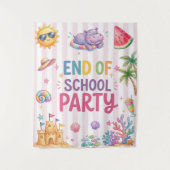 Tenture Fête de fin d'année scolaire Rayures (Devant)