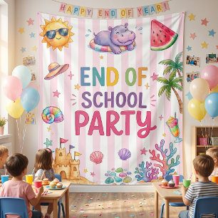 Tenture Fête de fin d'année scolaire Rayures