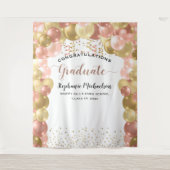 Tenture Fête de fin d'études Ballons Rubans Rose Gold (Devant)