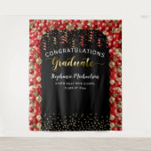 Tenture Fête de fin d'études Ballons Rubans Rouge Or (Devant)