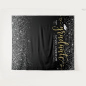 Tenture Fête de fin d'études Or Moderne Script Noir (Devant (Horizontal))