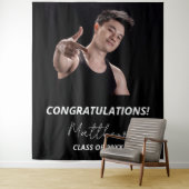 Tenture Fête de fin d'études photo noir blanc 2025 (En situation)