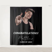 Tenture Fête de fin d'études photo noir blanc 2025 (Devant)