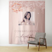 Tenture Fête de fin d'études rose gold blush photo (En situation)