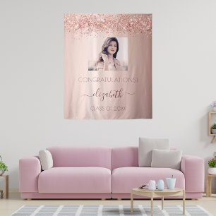 Tenture Fête de fin d'études rose gold blush rose photo