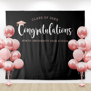 Tenture Fête de fin d'études Rose Gold Félicitations