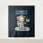 Tenture Fête de garçon personnalisée fond avec l'ours spat (Devant)