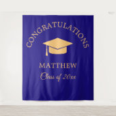 Tenture Fête de graduation jaune et bleu (Devant)