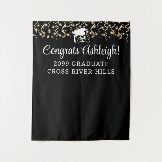 Tenture Fête de graduation moderne arrière-plan Streamers  (Devant)