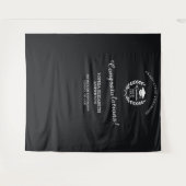 Tenture Fête de graduation noire sur mesure (Devant (Horizontal))