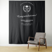 Tenture Fête de graduation noire sur mesure (En situation)