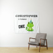 Tenture Fête de Grenouille Premier Anniversaire Marais Ver (En situation (horizontale))