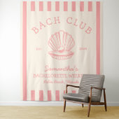 Tenture Fête de jeune fille côtière rose Fond bach club (En situation)