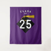 Tenture Fête de la graduation 2025 - fond photo (Devant)