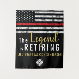 Tenture Fête de la retraite des pompiers Ligne Rouge