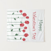 Tenture Fête de la Saint-Valentin Roses Autruche Amour Rom (Devant (Horizontal))