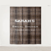 Tenture Fête de l'mariée en bois rustique simple (Devant)