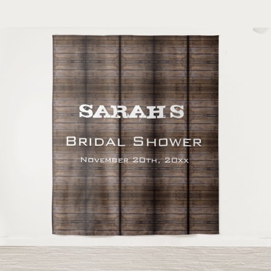 Tenture Fête de l'mariée en bois rustique simple (Devant)