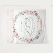 Tenture Fête de mariage aquarelle Fleurs sauvages et dente (Devant (Horizontal))