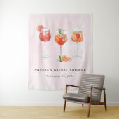 Tenture Fête de mariage avec cocktail aquarelle (En situation)