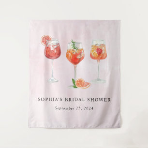 Tenture Fête de mariage avec cocktail en aquarelle