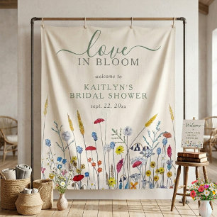 Tenture Fête de mariage champ de fleurs sauvages Amour en 
