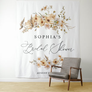 Tenture Fête de mariage champêtre beige