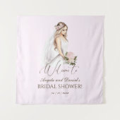 Tenture Fête de Mariage Elégante Tendre Rose Future Mariée (Devant)