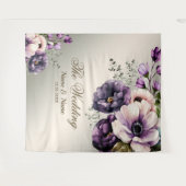 Tenture Fête de mariage Fleurs violettes rose or élégant (Devant (Horizontal))