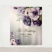 Tenture Fête de mariage Fleurs violettes rose or élégant (Devant)