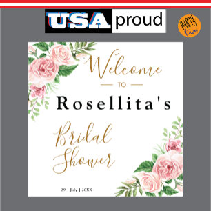 Tenture Fête de mariage floral aquarelle rose