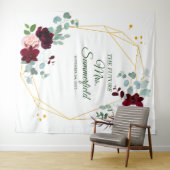 Tenture Fête de mariage floral eucalyptus géométrique (En situation (horizontale))