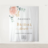 Tenture Fête de mariage rose doré floral eucalyptus (Devant)