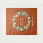 Tenture Fête de mariage rustique orange botanique citrique (Devant (Horizontal))