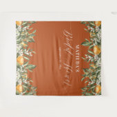 Tenture Fête de mariage rustique orange botanique citrus (Devant (Horizontal))