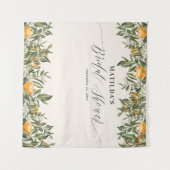 Tenture Fête de mariage rustique orange botanique citrus (Devant (Horizontal))