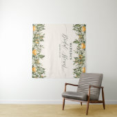 Tenture Fête de mariage rustique orange botanique citrus (En situation (horizontale))