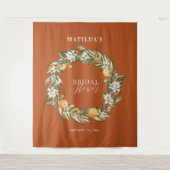 Tenture Fête de mariage rustique orange botanique citrus (Devant)