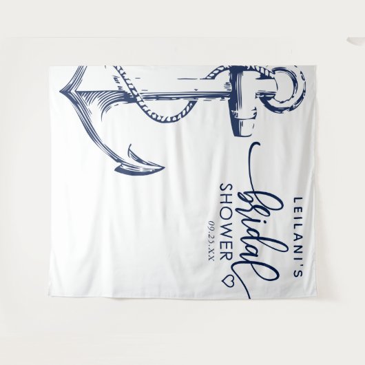 Tenture Fête de mariage thème Ancre Nautique Blanc (Devant (Horizontal))