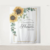 Tenture Fête de mariage Tournesol Eucalyptus Floral Script (Devant)