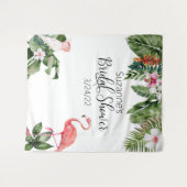 Tenture Fête de mariage tropicale au flamingo à l'aquarell (Devant (Horizontal))