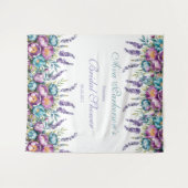 Tenture Fête de mariage Turquoise Fleurs sauvages violette (Devant (Horizontal))