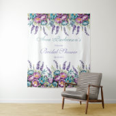 Tenture Fête de mariage Turquoise Fleurs sauvages violette (En situation)