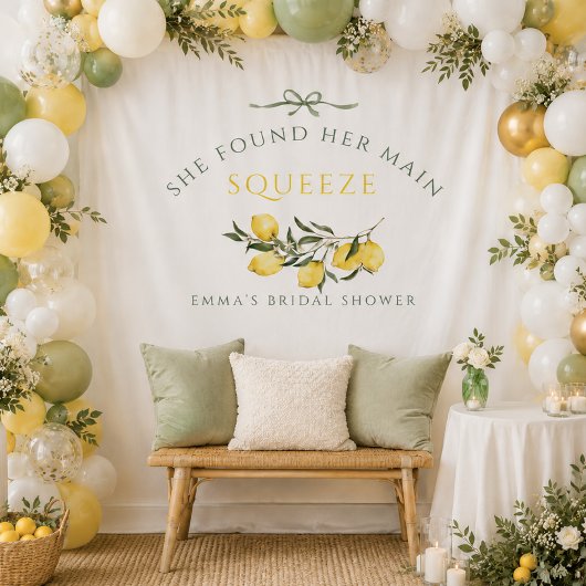Tenture Fête de mariage vert citron sauge Main Squeeze